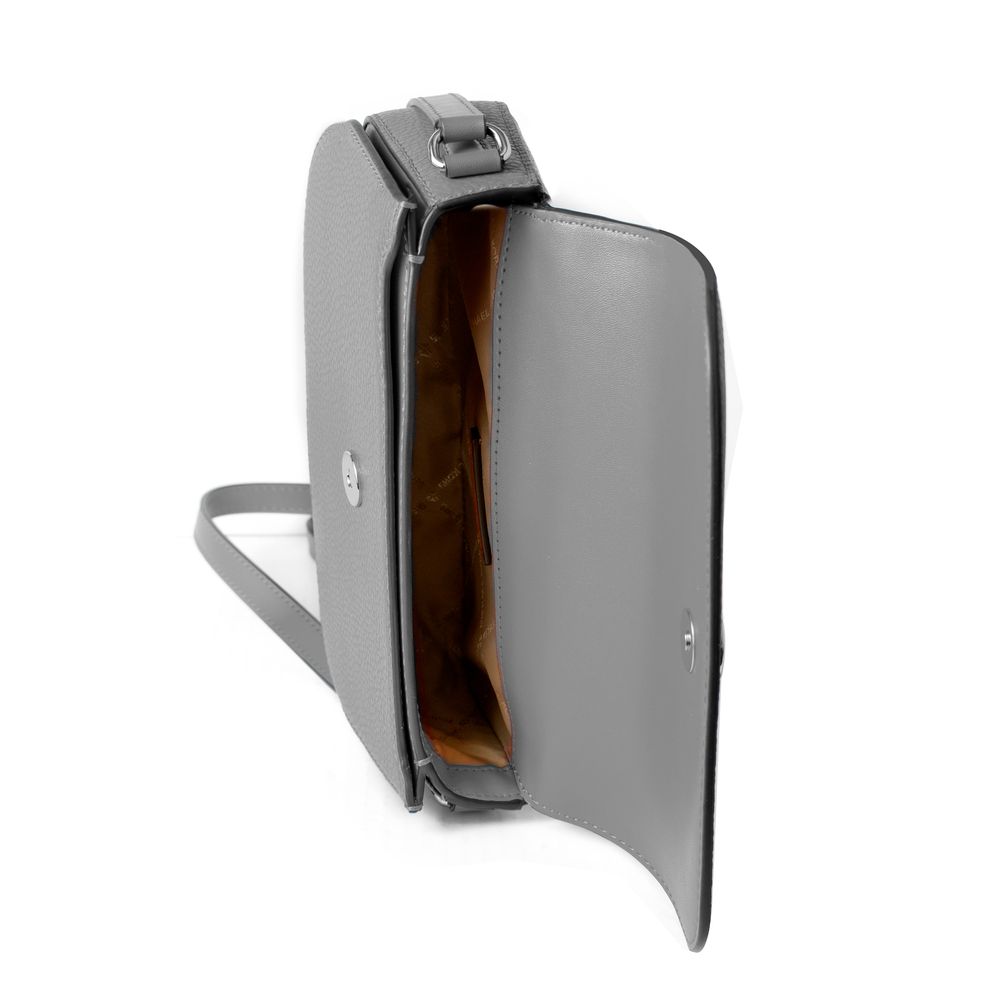 Gray Leather Crossbody Bag