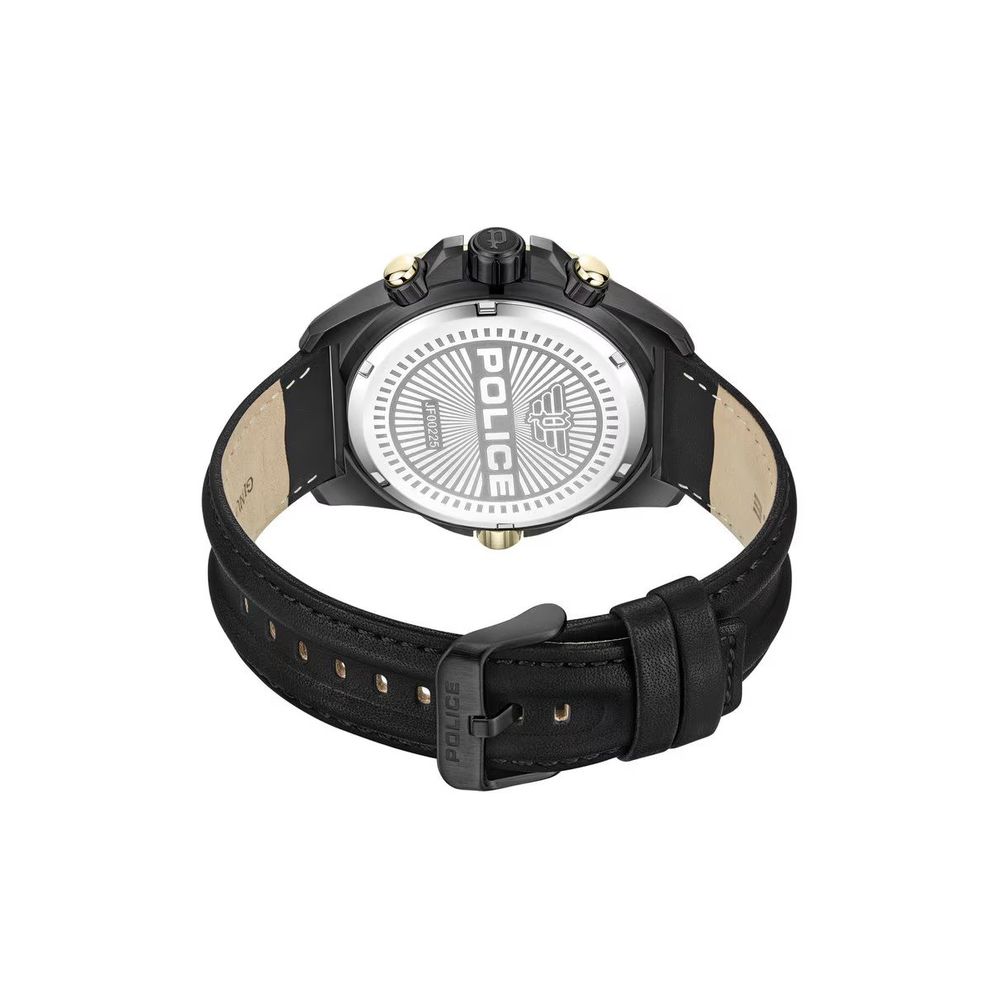 Black Artificial Leather Sport Watch