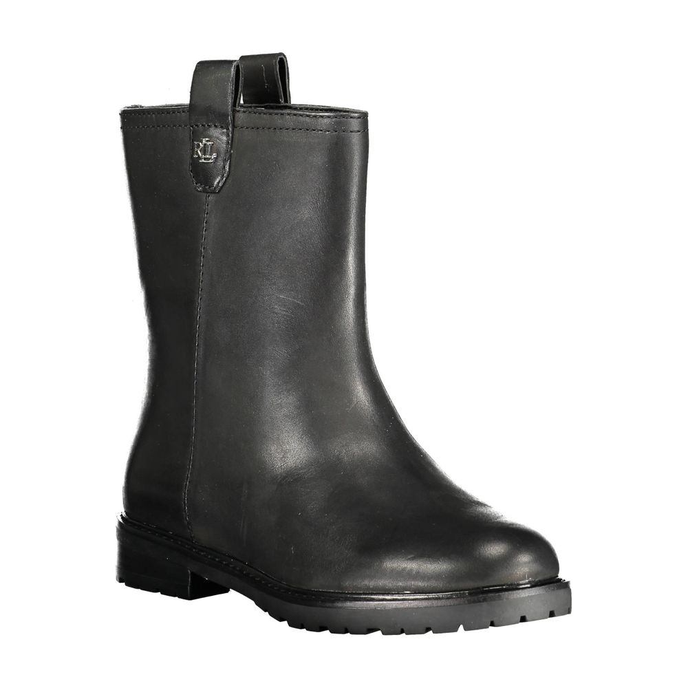 Black Leather Women Boot