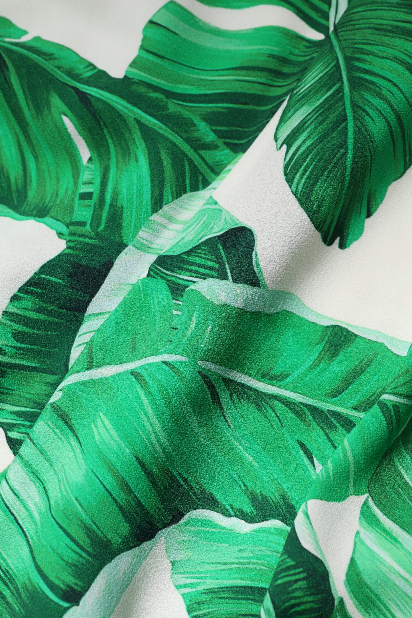 White Green Leaf High Waist Pants