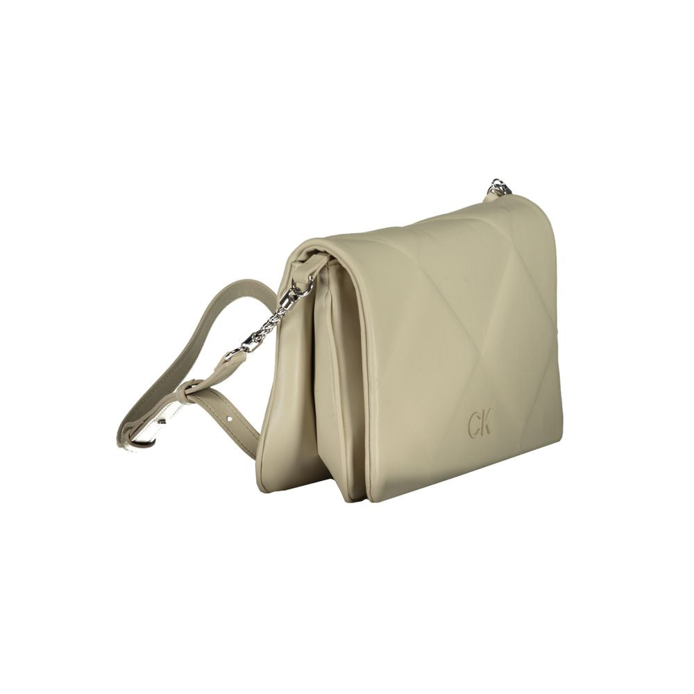 Beige Polyurethane Women Shoulder Bag