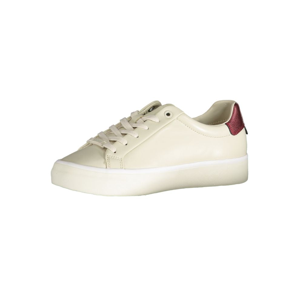 Beige Leather Women Sneaker