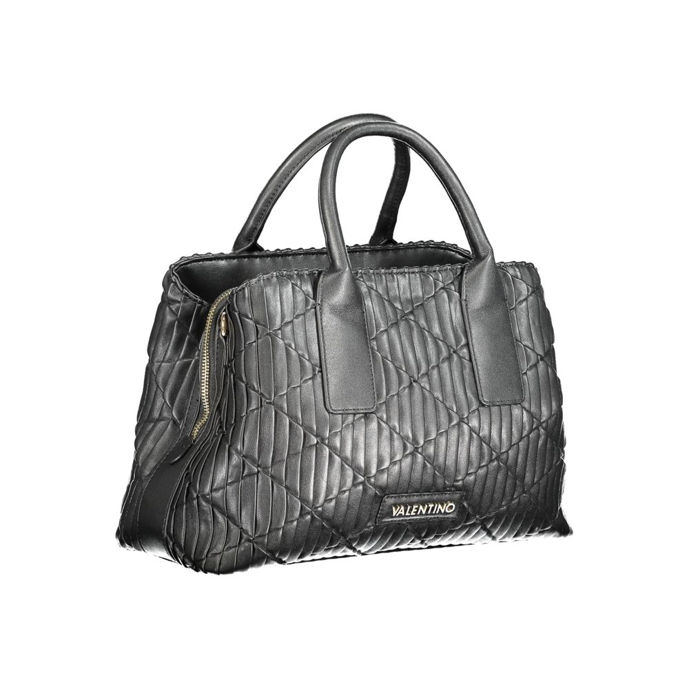Black Polyurethane Women Handbag