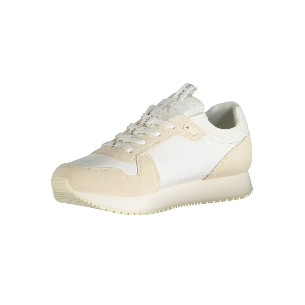 White Polyester Men Sneaker