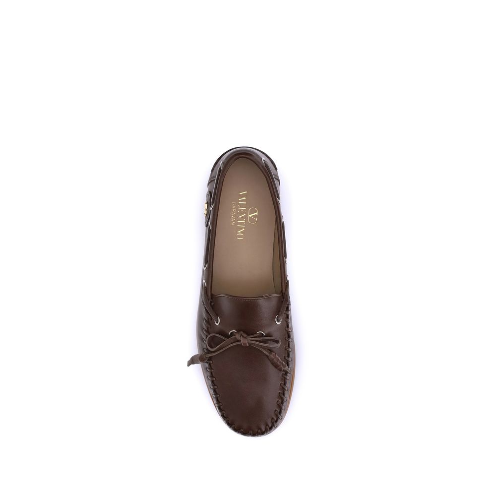 Brown Calf Leather Bos Taurus Slip-On Loafers