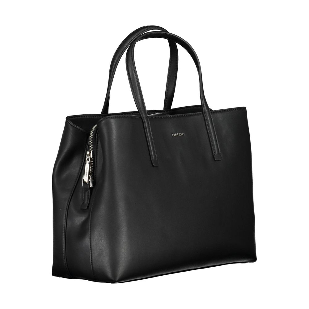 Black Polyurethane Women Handbag