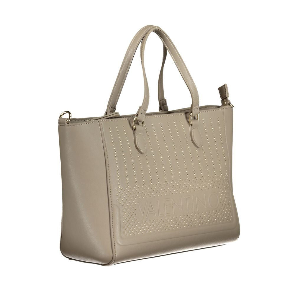 Beige Polyurethane Women Handbag