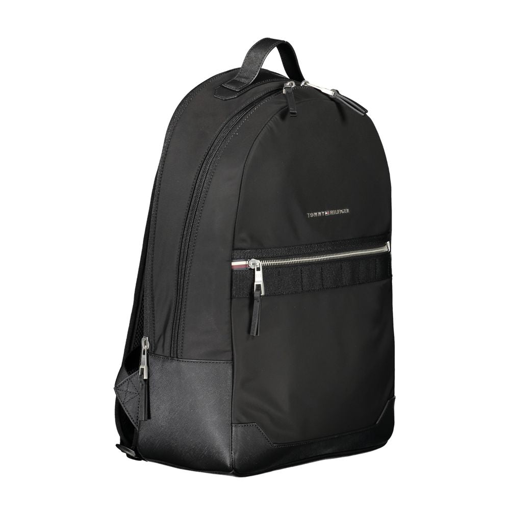 Black Polyester Men's Backpack