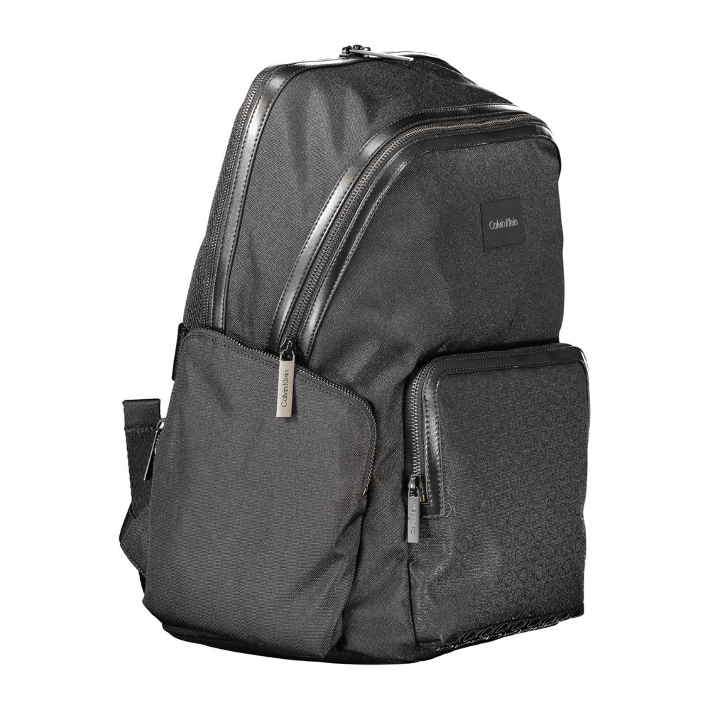 Black Polyester Men's Backpack