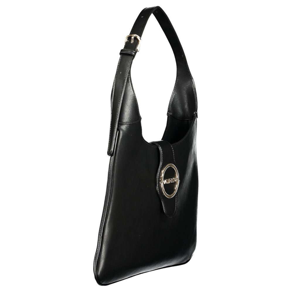Black Polyurethane Women Handbag