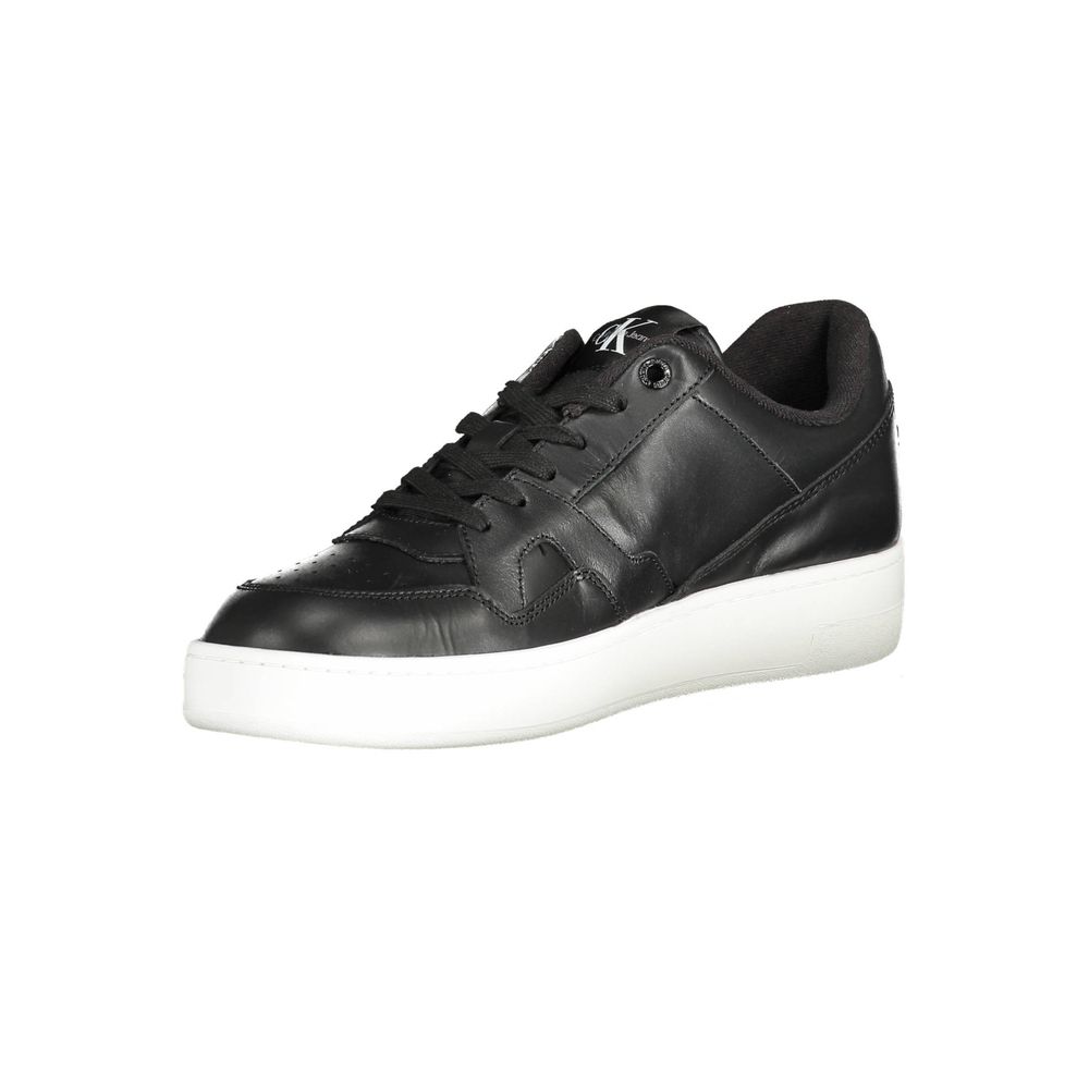 Black Polyester Mens Sneaker