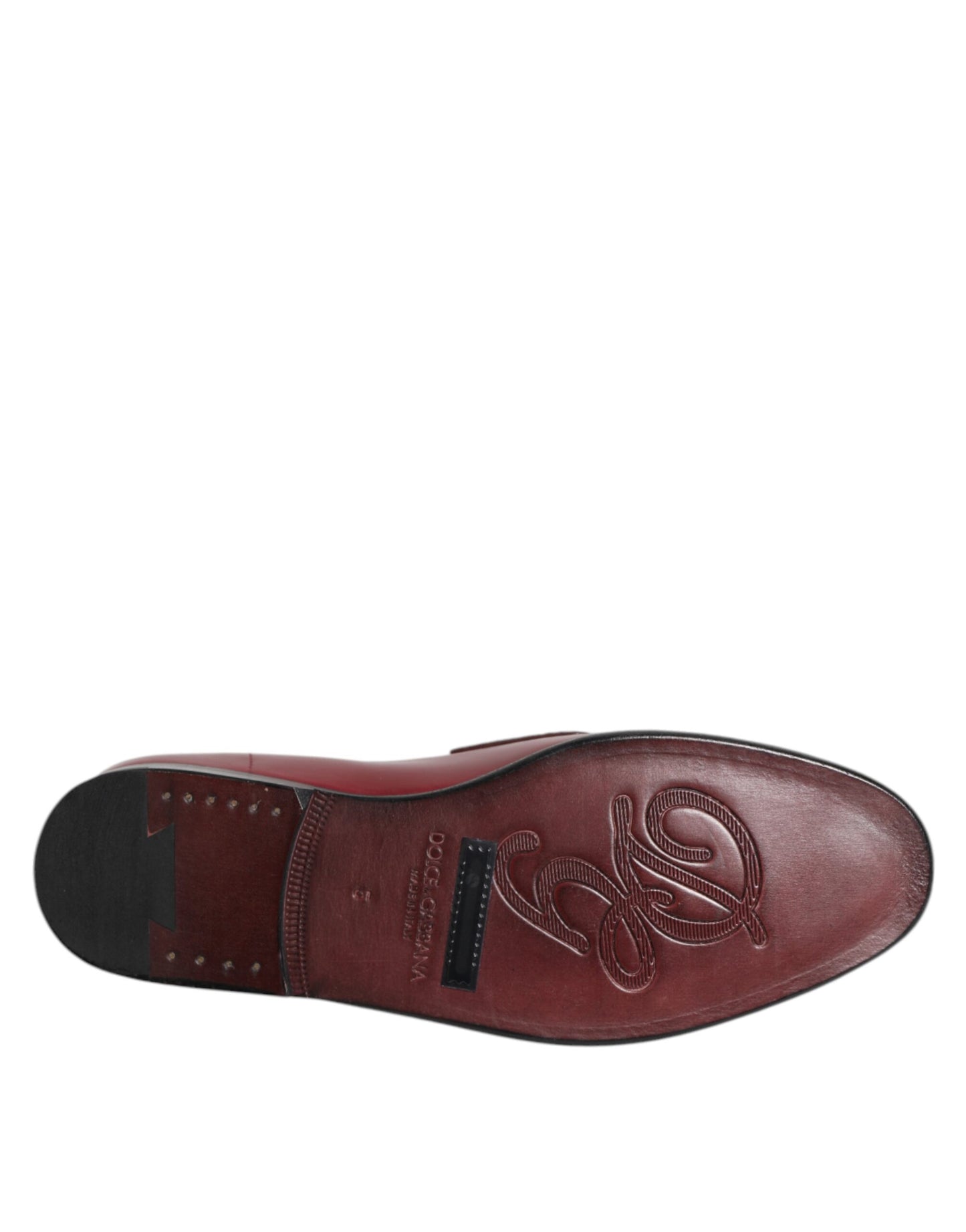Burgundy Leather Formal Slip On Shoes