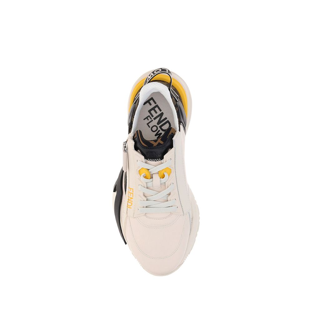 White Calf Leather Bos Taurus Athletic Sneakers