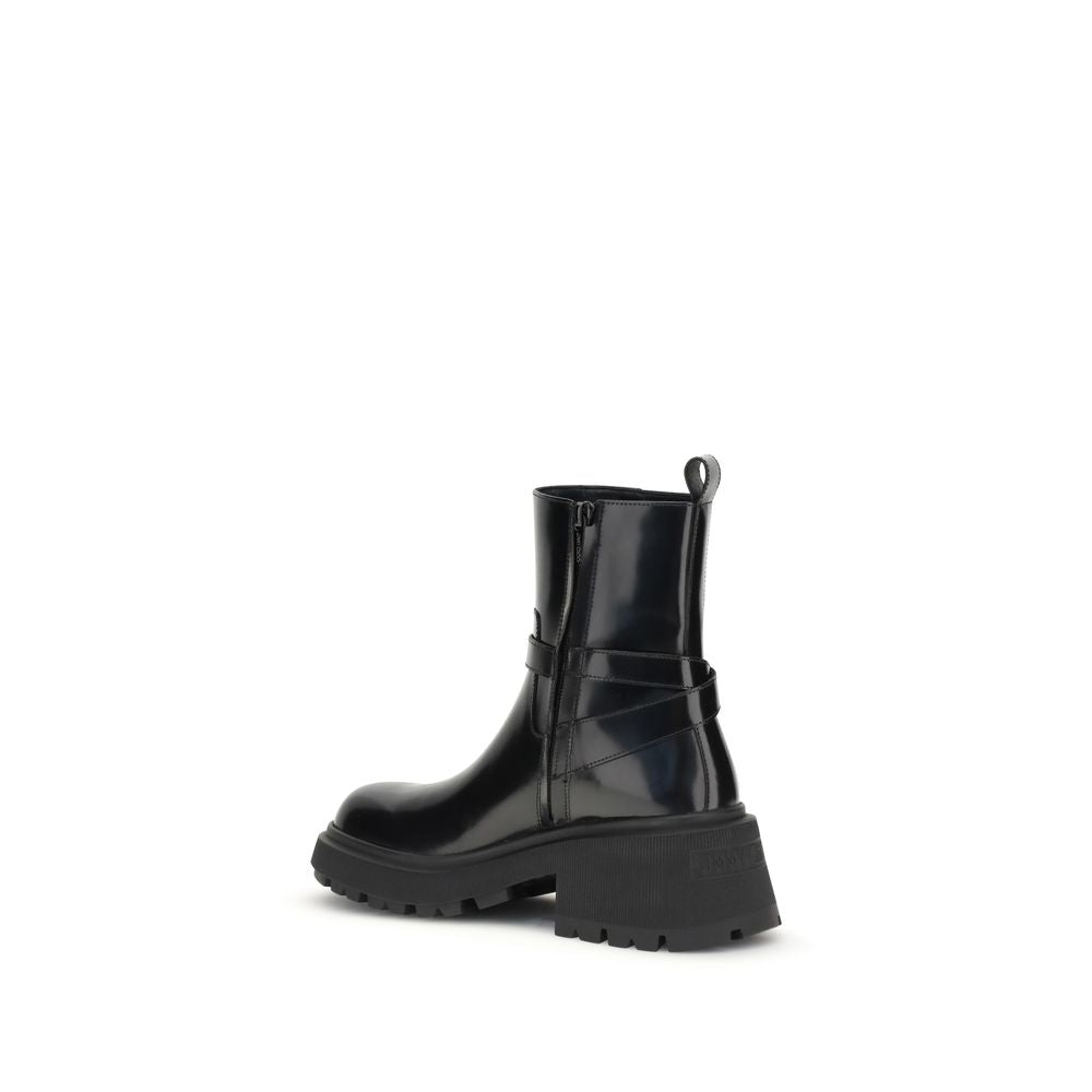 Black Calf Leather Bos Taurus Ankle Boots