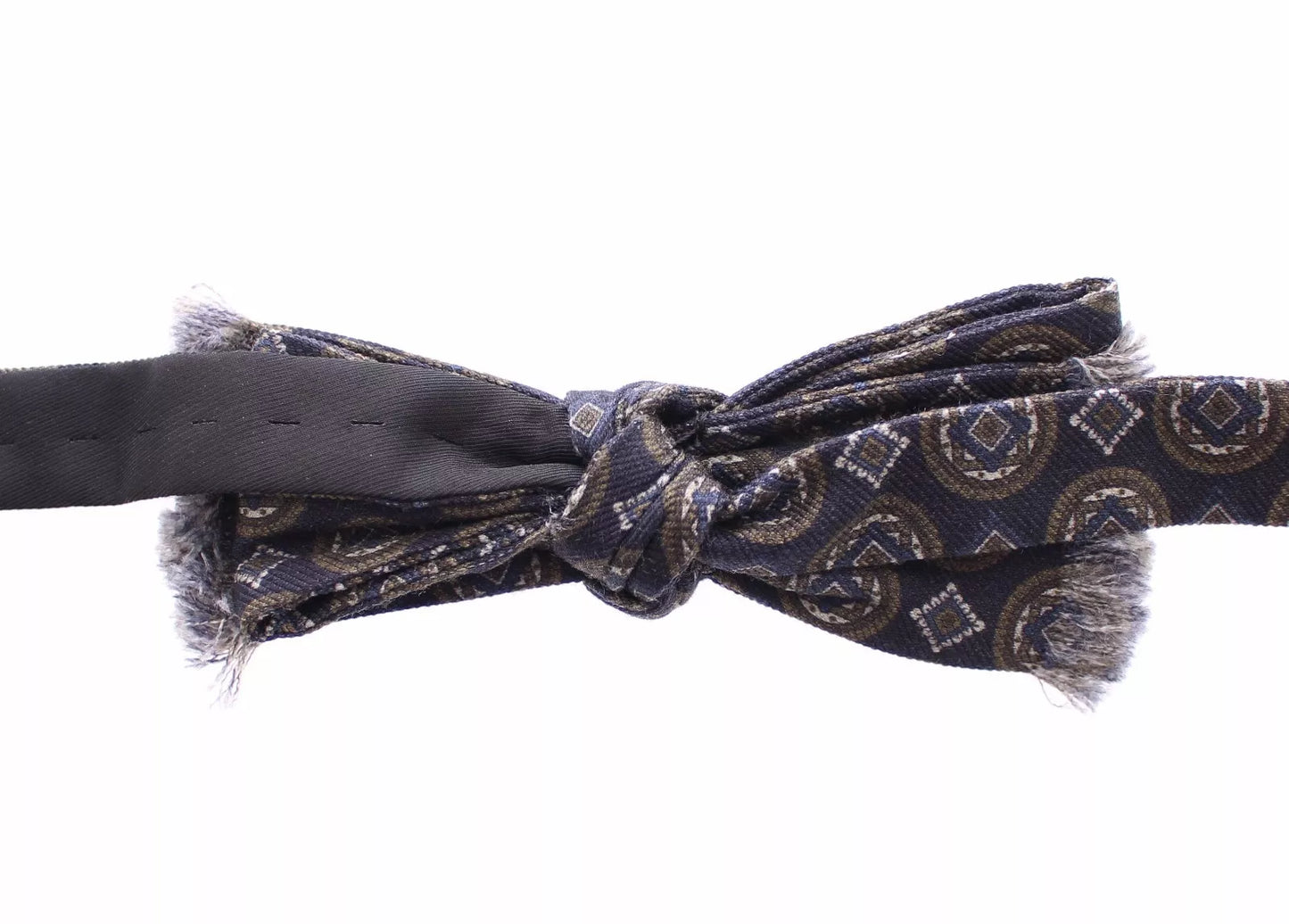 Blue Silk Baroque Fantasi Tied Bow Tie Papillon