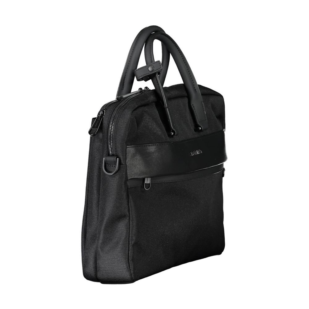 Black Polyester Men's Briefcase