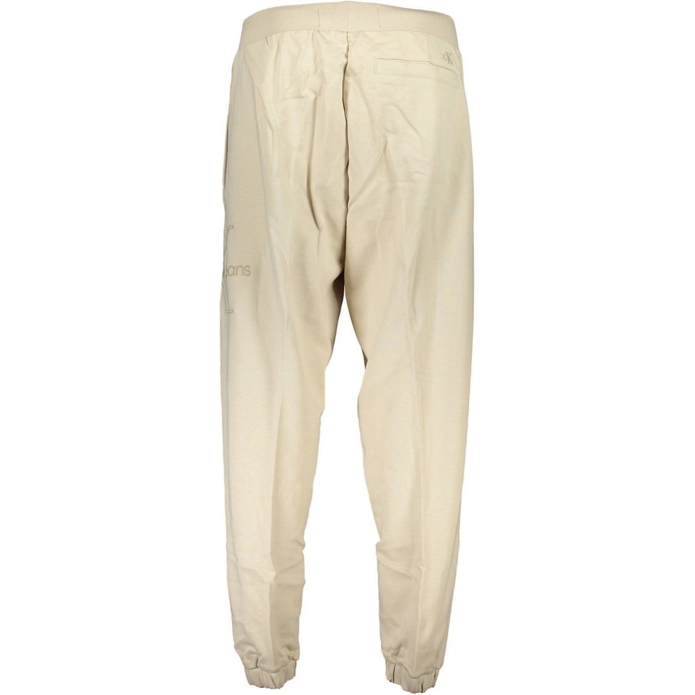 Beige Cotton Men's Track Pant