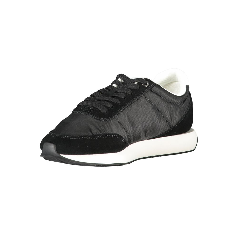 Black Leather Women Sneaker
