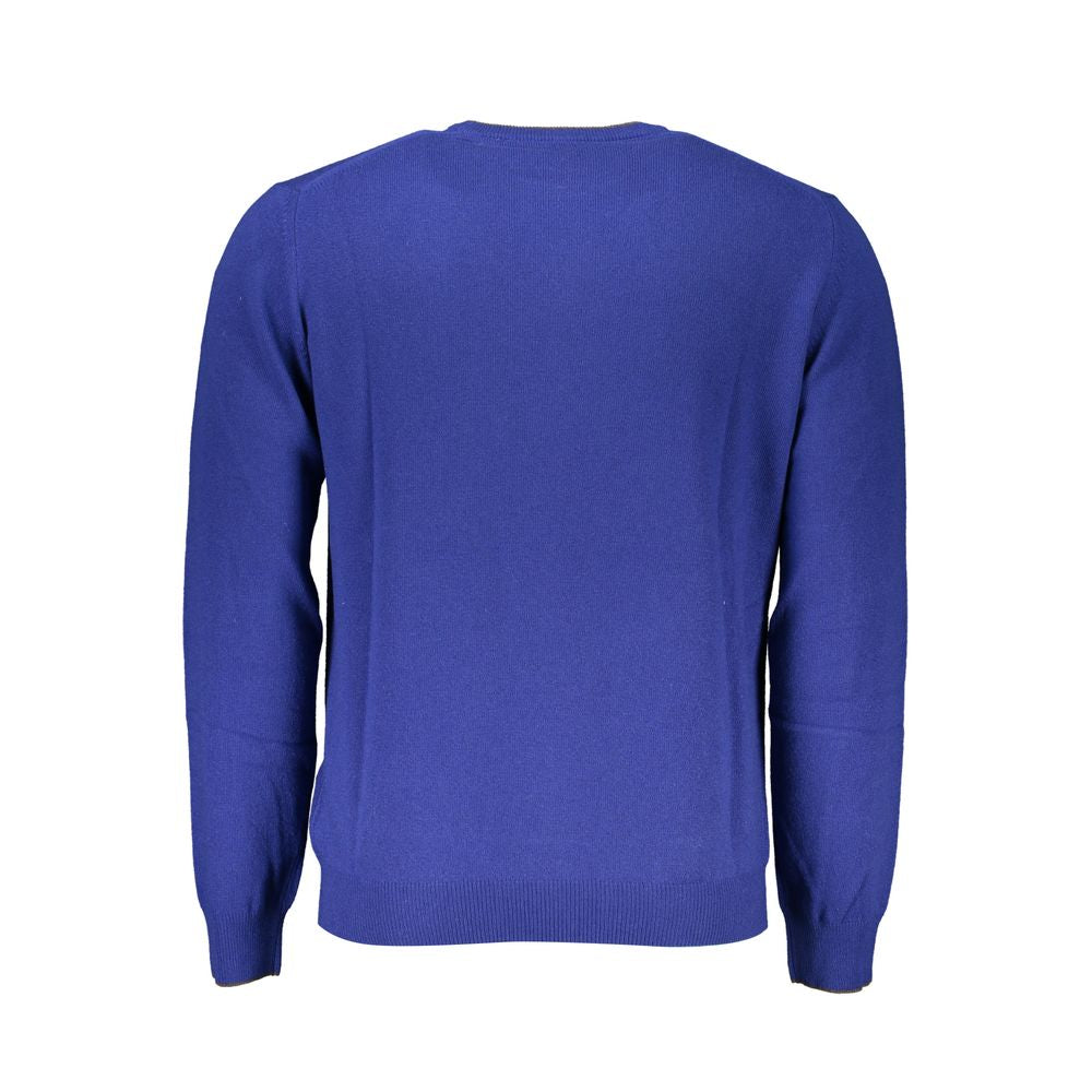 Blue Viscose Men Sweater