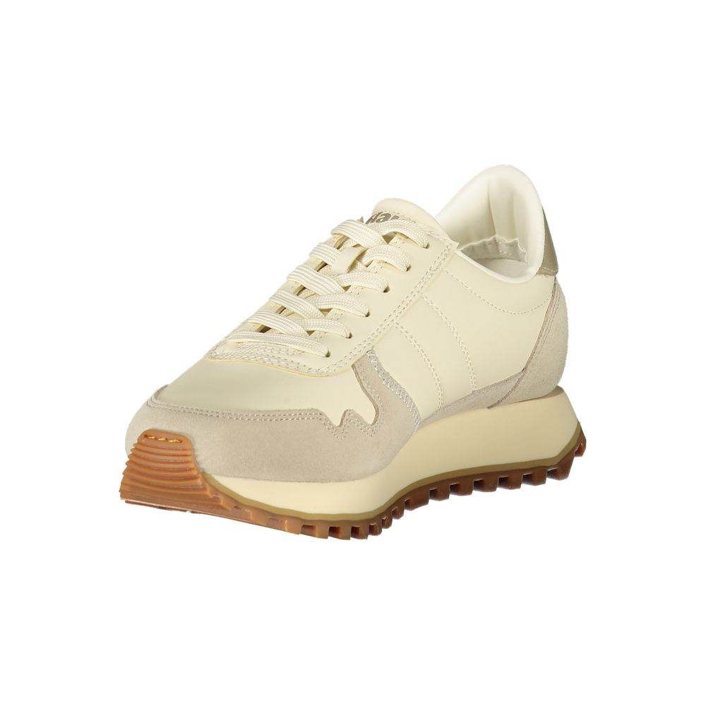 Beige Leather Women Sneaker