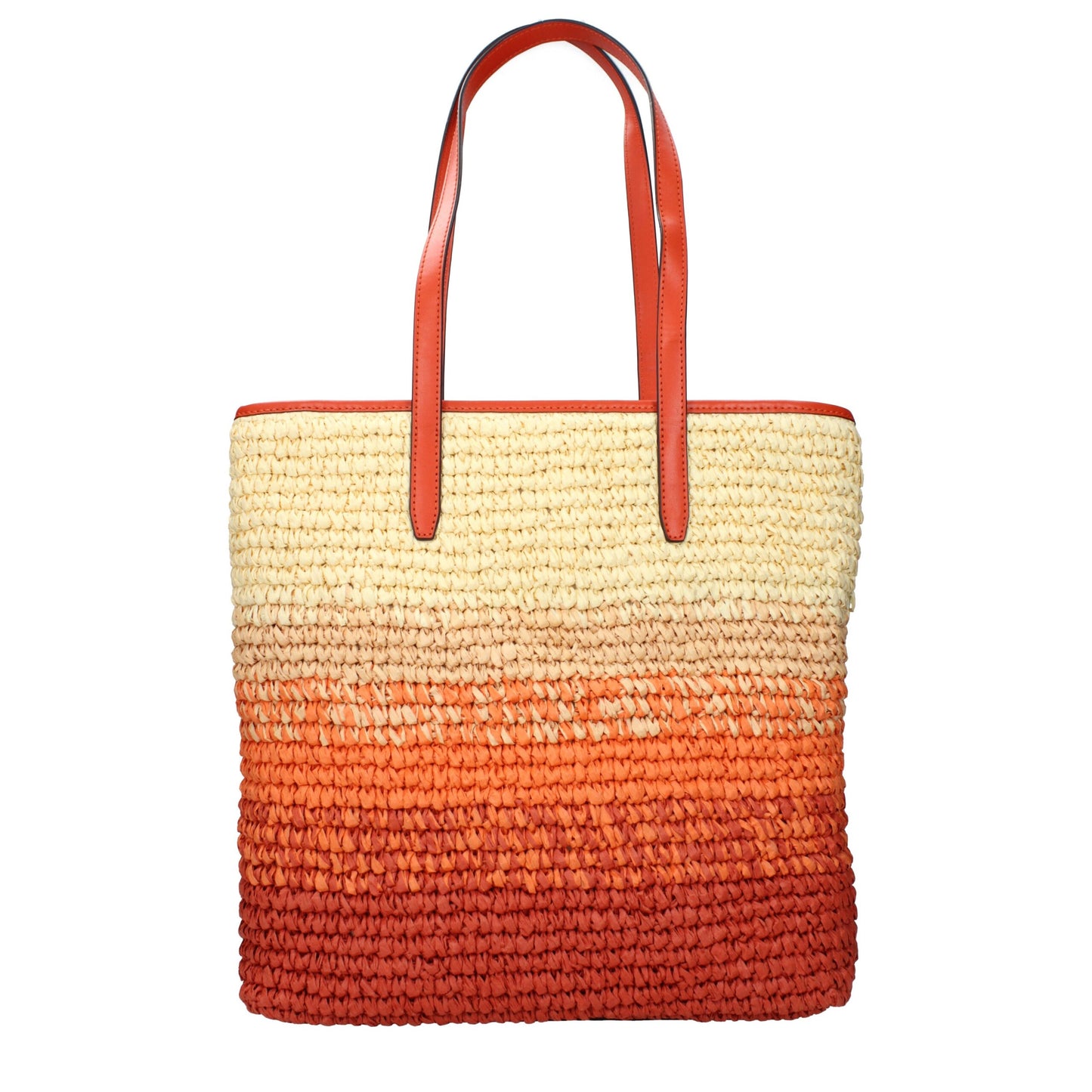 Orange Raffia Shoulder Bag
