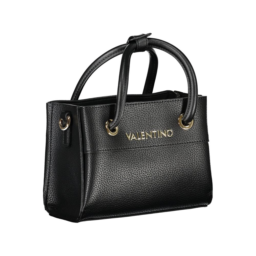 Black Polyurethane Women Handbag