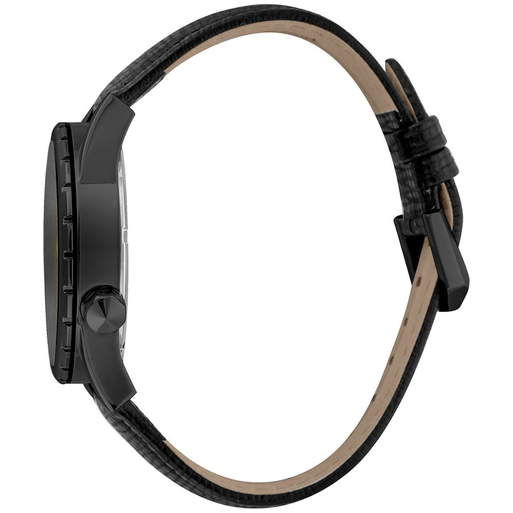 Black Leather Dress Watch