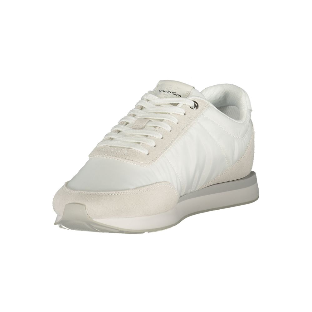 White Polyester Men Sneaker