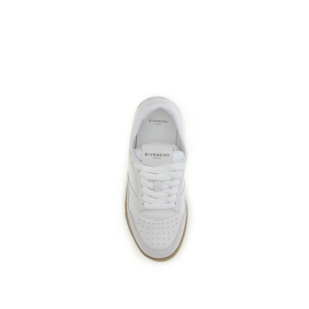 White Calf Leather Bos Taurus Chunky Sneakers