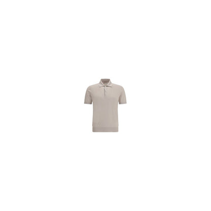 Beige Cotton Polo Shirt