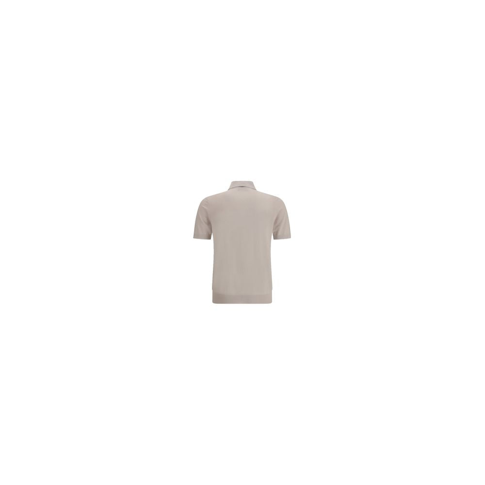 Beige Cotton Polo Shirt