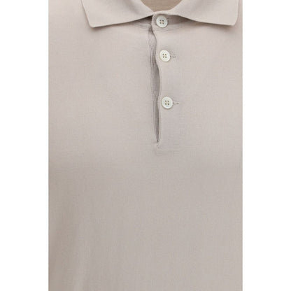 Beige Cotton Polo Shirt