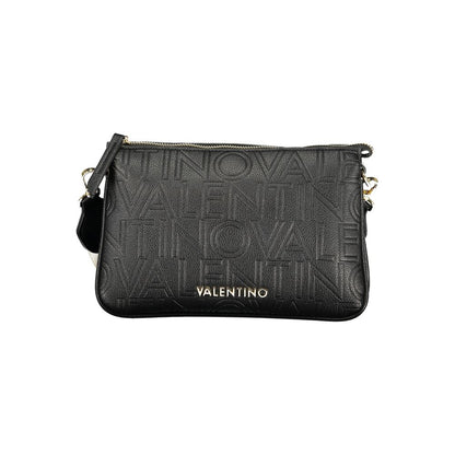Black Polyurethane Women's Shoulder Bag
