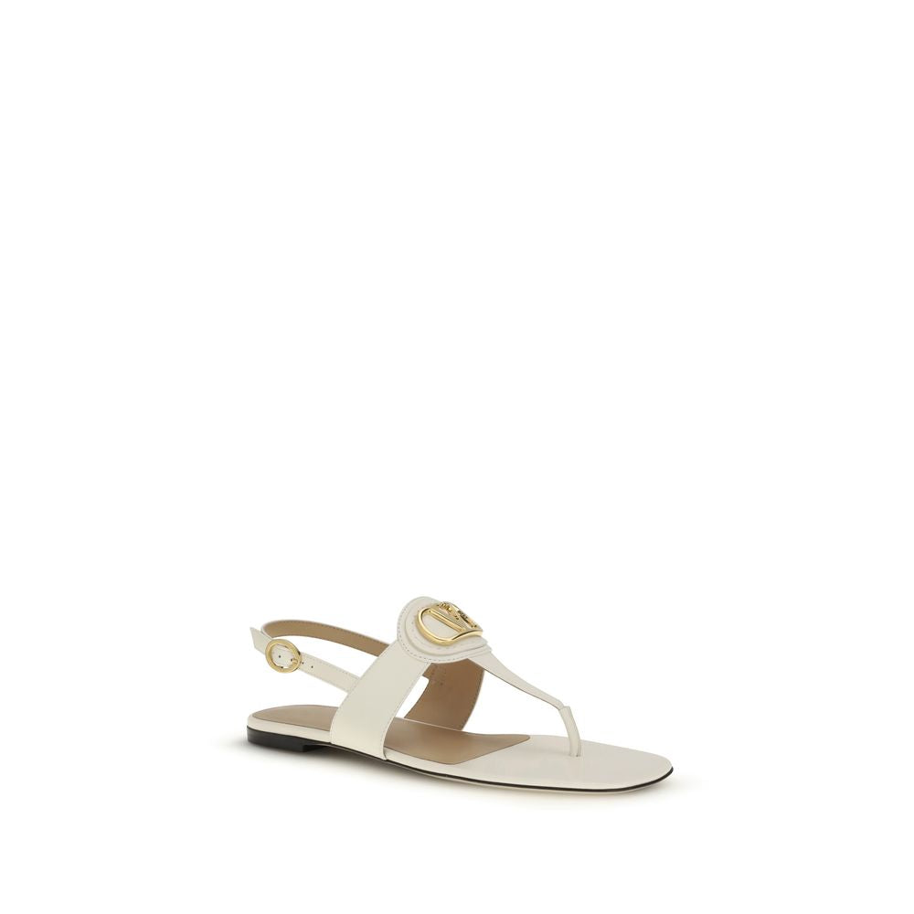 Cream Calf Leather Bos Taurus Flat Sandals