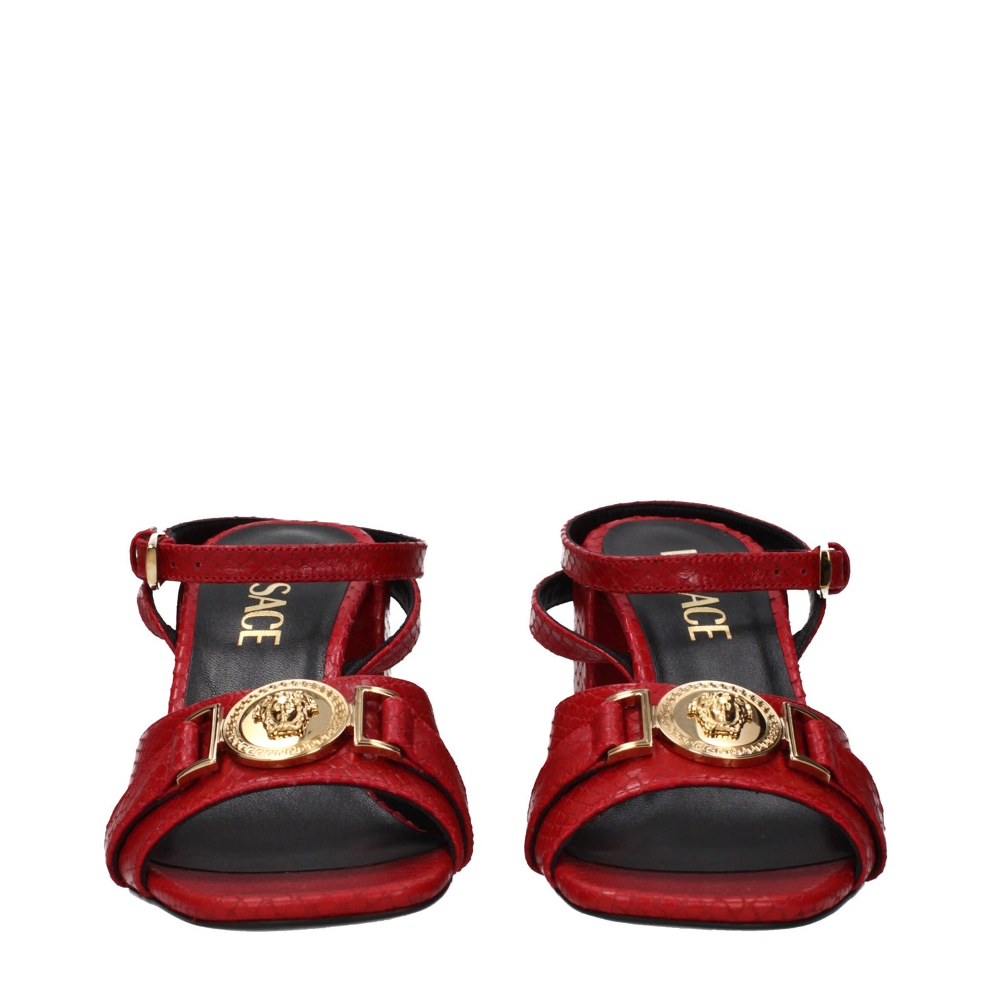Red Leather Platform Sandals
