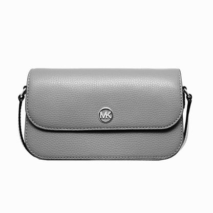 Gray Leather Crossbody Bag