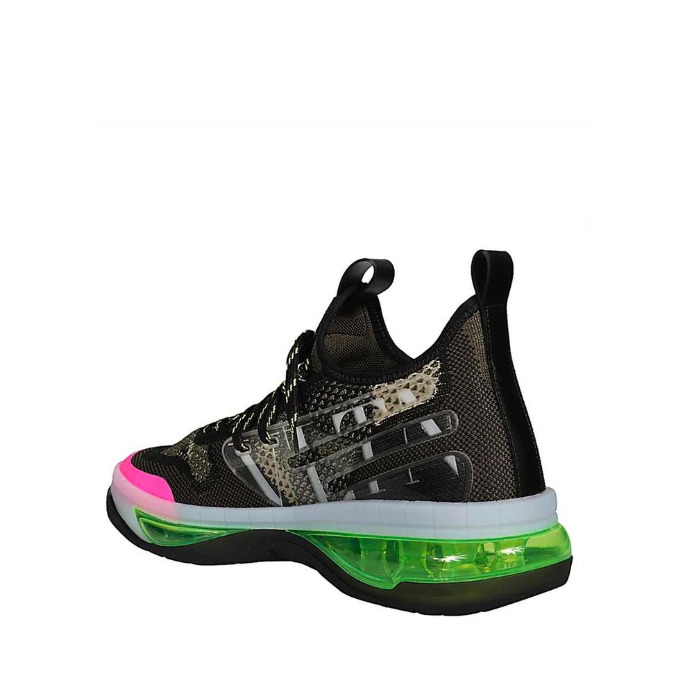 Black Fabric Athletic Sneakers