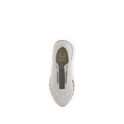 Gray Cotton Athletic Sneakers