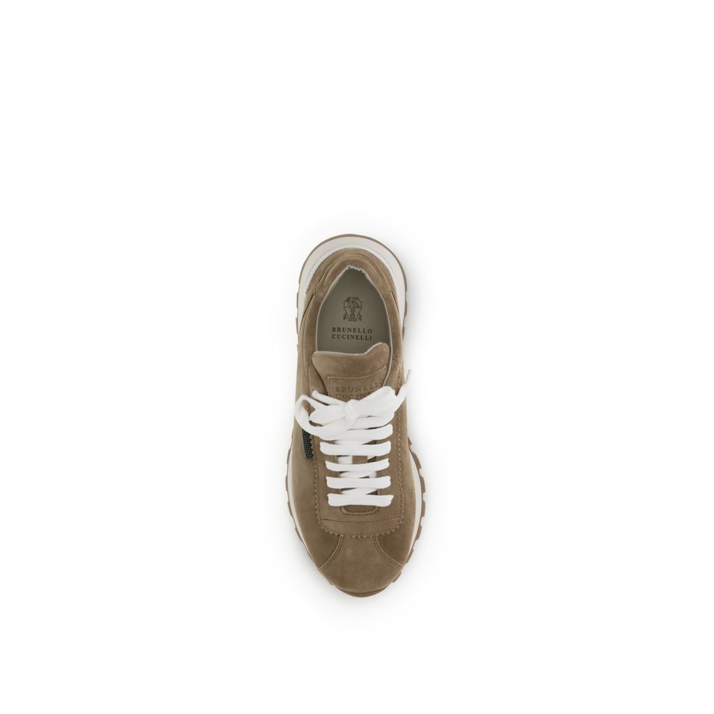 Beige Rubber Platform Sneakers