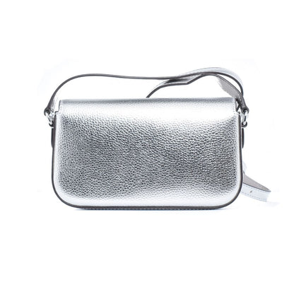 Gray Leather Shoulder Bag