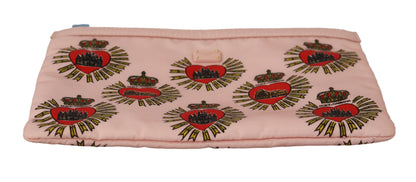 Clutch Pink D&G Logo Devotion Heart Toiletry Pouch Wallet