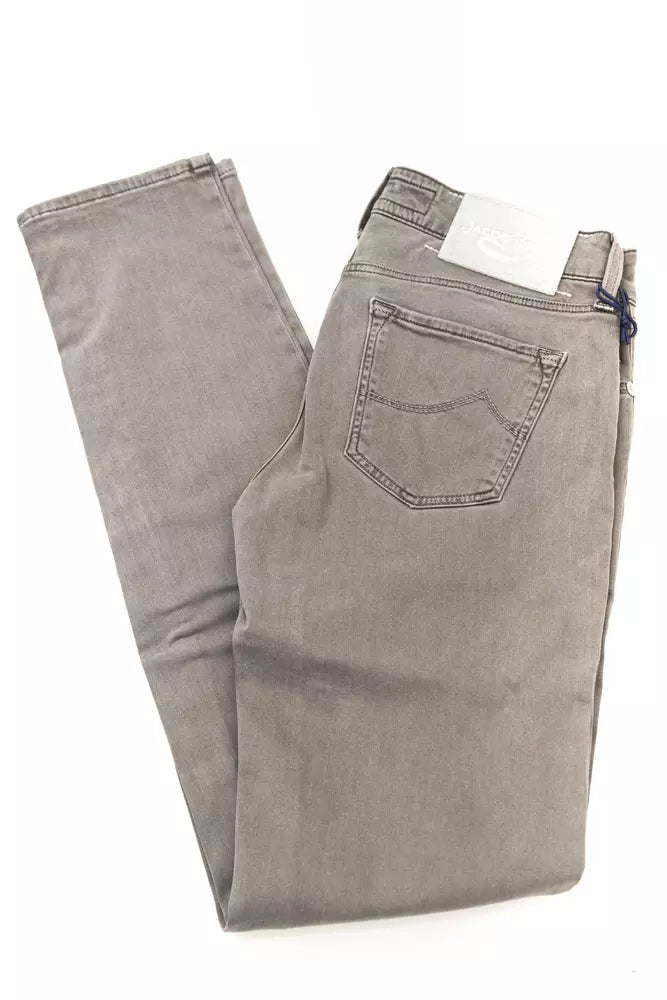 Gray Cotton Women Jeans