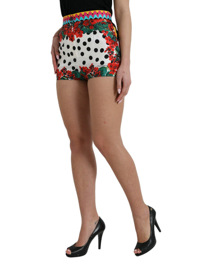 Multicolor Floral Polka Dot Hot Pants Shorts