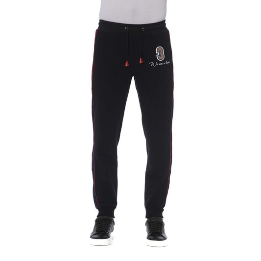 Black Cotton Men Sports Pants