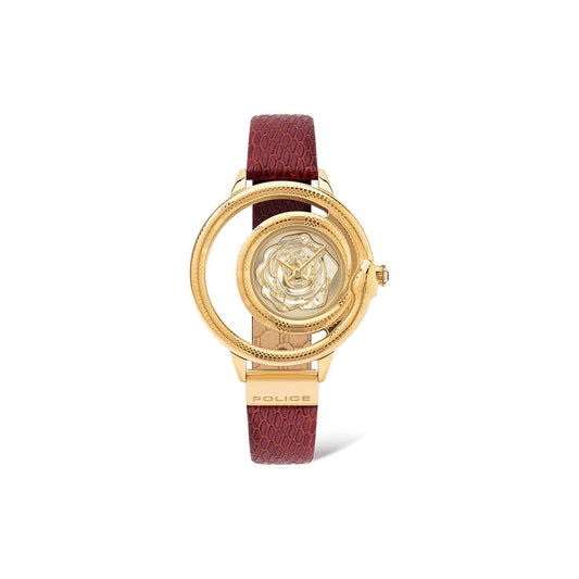 Red Leather Dress Watch