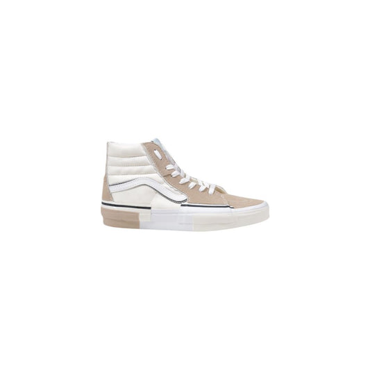 Beige Leather High Top Sneakers