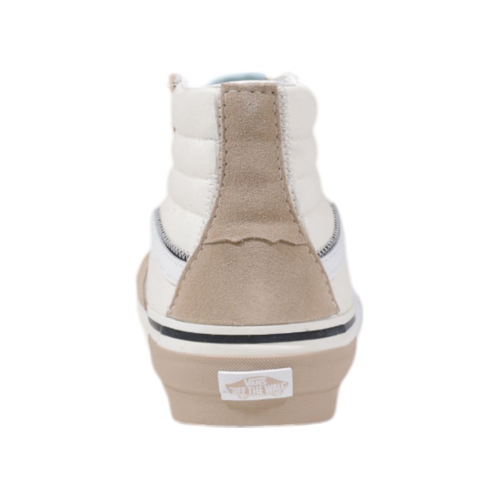 Beige Leather High Top Sneakers