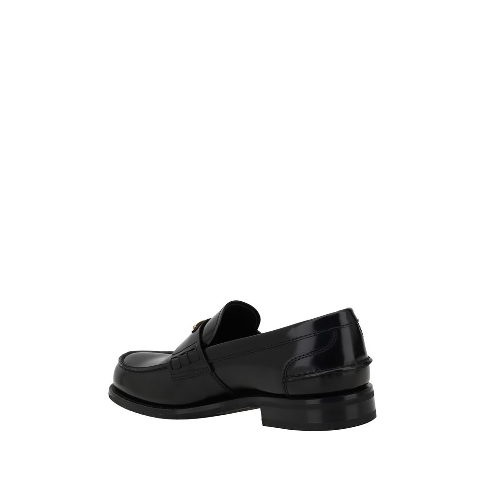 Black Calf Leather Bos Taurus Slip-On Loafers
