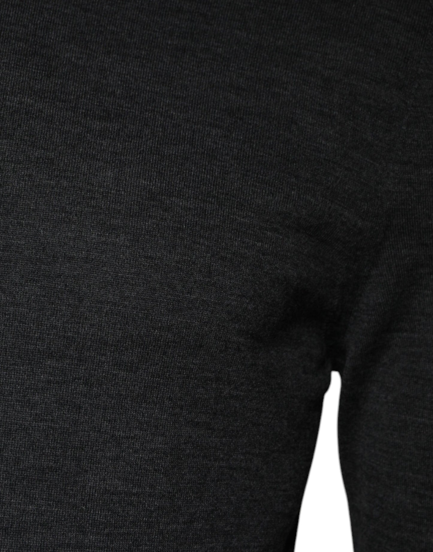 Gray Wool Knit Turtleneck Pullover Sweater