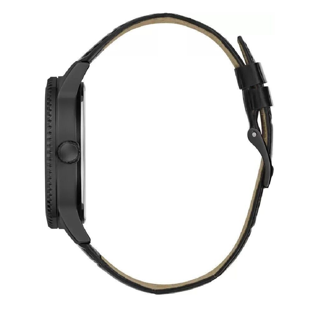 Black Leather Dress Watch